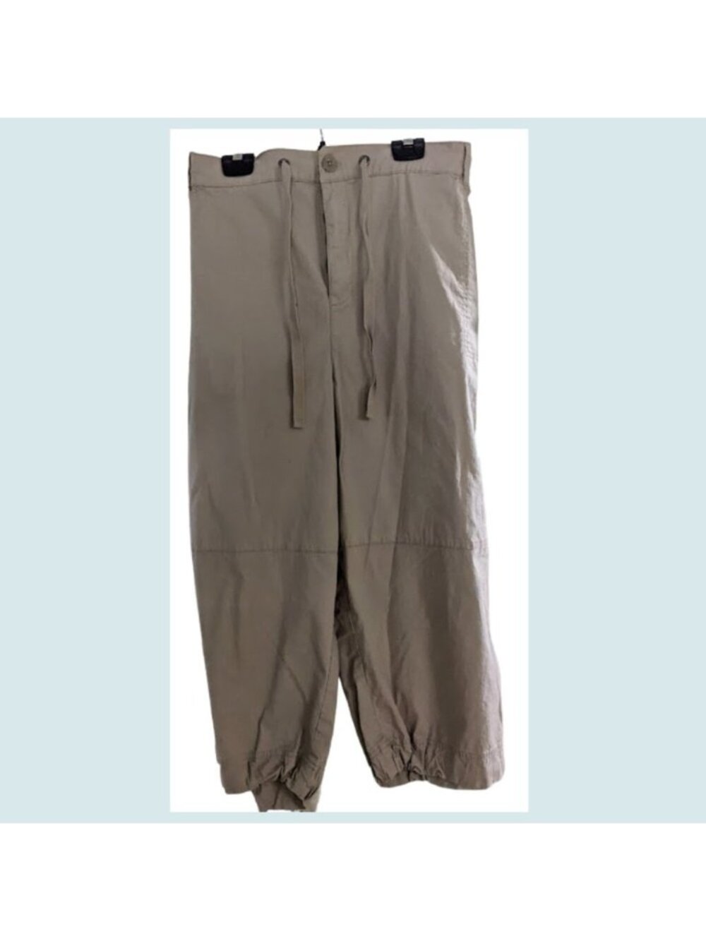 Sz 24 Beige Cargo Capri Pant 6 Pockets Stretch Comfort Waist by Penningtons